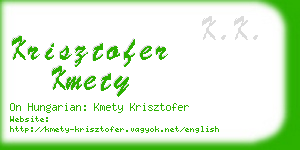 krisztofer kmety business card